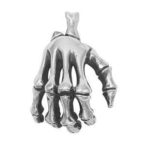 Sterling Silver Boney Hand Pendant - Unisex pendant - skelleton jewelry